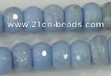 CAA742 15.5 inches 10*14mm faceted rondelle blue lace agate beads