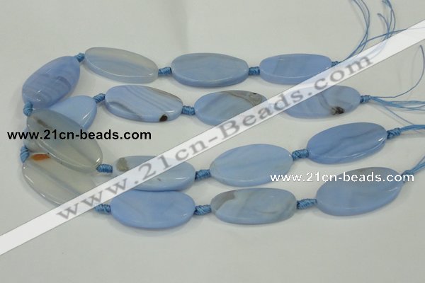 CAA743 15.5 inches 21*40mm oval blue lace agate beads wholesale