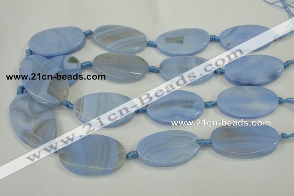 CAA744 15.5 inches 25*40mm oval blue lace agate beads wholesale