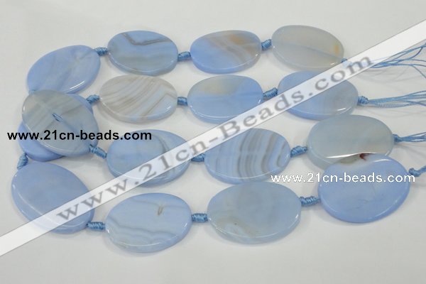 CAA745 15.5 inches 25*40mm oval blue lace agate beads wholesale