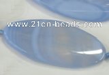 CAA747 15.5 inches 25*55mm twisted oval blue lace agate beads wholesale