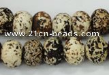 CAA755 15.5 inches 10*14mm rondelle wooden agate beads wholesale