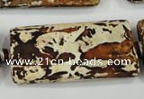 CAA757 15.5 inches 21*41mm rectangle wooden agate beads wholesale