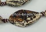 CAA758 15.5 inches 20*40mm twisted marquise wooden agate beads