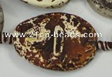 CAA762 15.5 inches 30*39mm twisted oval wooden agate beads