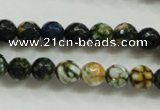 CAA792 15.5 inches 8mm faceted round fire crackle agate beads