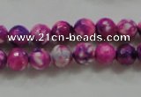 CAA795 15.5 inches 8mm faceted round fire crackle agate beads