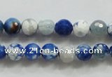 CAA796 15.5 inches 8mm faceted round fire crackle agate beads