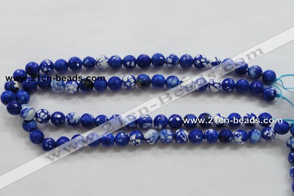 CAA798 15.5 inches 10mm faceted round fire crackle agate beads