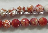 CAA799 15.5 inches 10mm faceted round fire crackle agate beads