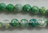 CAA800 15.5 inches 10mm faceted round fire crackle agate beads