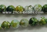 CAA801 15.5 inches 10mm faceted round fire crackle agate beads