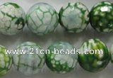 CAA810 15.5 inches 16mm faceted round fire crackle agate beads