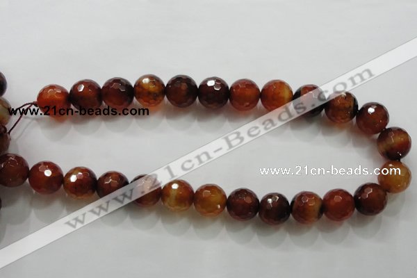 CAA814 15.5 inches 16mm faceted round fire crackle agate beads