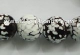 CAA821 15.5 inches 18mm faceted round fire crackle agate beads