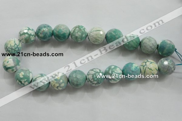 CAA823 15.5 inches 20mm faceted round fire crackle agate beads