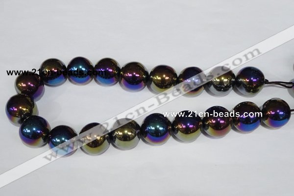 CAA852 15.5 inches 22mm round AB-color black agate beads