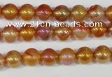 CAA869 15.5 inches 8mm round AB-color red agate beads