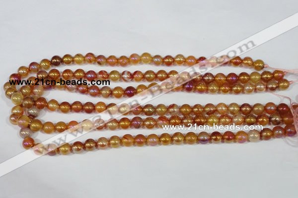CAA869 15.5 inches 8mm round AB-color red agate beads
