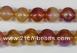 CAA870 15.5 inches 12mm round AB-color red agate beads