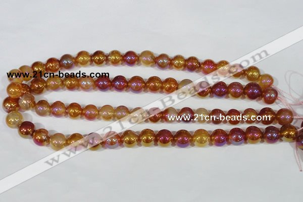 CAA870 15.5 inches 12mm round AB-color red agate beads