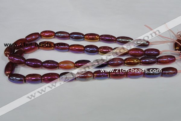 CAA879 15.5 inches 11*20mm rice AB-color red agate beads