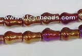 CAA881 15.5 inches 8*12mm pear-shaped AB-color red agate beads