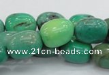 CAB04 15.5 inches 12*20mm nugget green grass agate gemstone beads