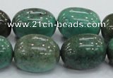 CAB05 15.5 inches 18*25mm nugget green grass agate gemstone beads