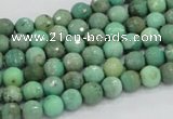 CAB06 15.5 inches 6mm faceted round green grass agate gemstone beads