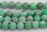 CAB07 15.5 inches 8mm faceted round green grass agate gemstone beads