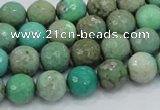 CAB08 15.5 inches 10mm faceted round green grass agate gemstone beads