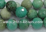 CAB10 15.5 inches 14mm faceted round green grass agate gemstone beads