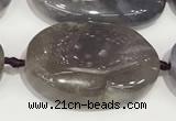 CAB1001 15.5 inches 20*30mm - 22*32mm nuggets purple agate gemstone beads