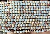 CAB1020 15 inches 4mm faceted round blue agalmatolite beads