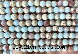 CAB1021 15 inches 6mm faceted round blue agalmatolite beads