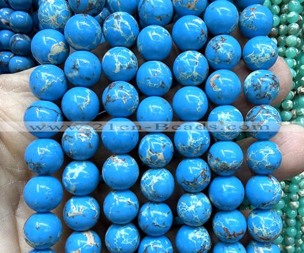 CAB1043 15 inches 10mm round blue agalmatolite beads wholesale