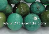 CAB12 15.5 inches 18mm faceted round green grass agate gemstone beads