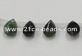 CAB127 15.5 inches 8*12mm flat teardrop moss agate gemstone beads