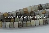 CAB138 15.5 inches 4*6mm roundel bamboo leaf agate beads