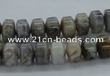 CAB140 15.5 inches 7*10mm roundel bamboo leaf agate beads