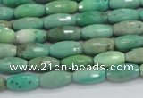 CAB18 15.5 inches 6*12mm faceted rice green grass agate beads