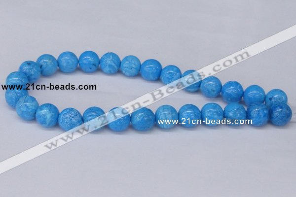 CAB223 15.5 inches 14mm round blue crazy lace agate beads