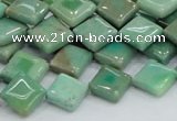 CAB27 15.5 inches 10*10mm diamond green grass agate gemstone beads