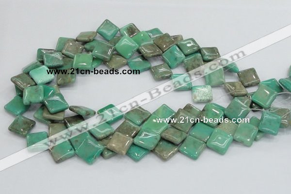 CAB28 15.5 inches 16*16mm diamond green grass agate gemstone beads