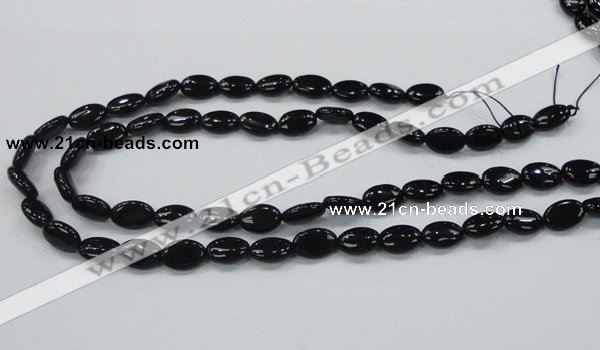 CAB318 15.5 inches 8*12mm oval black agate gemstone beads wholesale