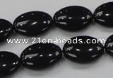 CAB319 15.5 inches 13*18mm oval black agate gemstone beads wholesale