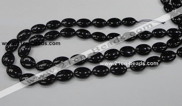 CAB319 15.5 inches 13*18mm oval black agate gemstone beads wholesale