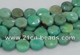 CAB32 15.5 inches 8mm faceted coin green grass agate gemstone beads