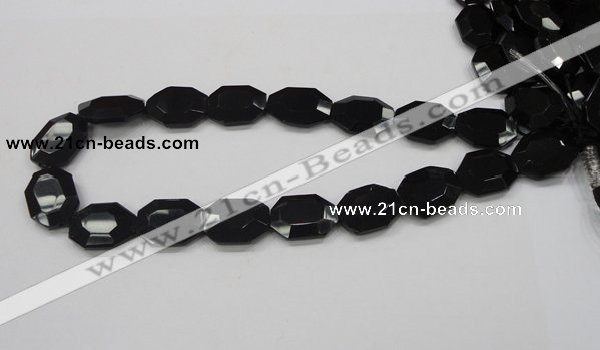 CAB325 15.5 inches 18*24mm faceted octagonal black agate gemstone beads